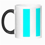 Vertical Stripes - White and Aqua Cyan Morph Mug