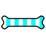 Vertical Stripes - White and Aqua Cyan Magnet (Dog Bone)