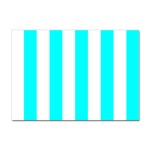 Vertical Stripes - White and Aqua Cyan Sticker A4 (10 pack)