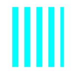 Vertical Stripes - White and Aqua Cyan Greeting Card 4.5  x 6 