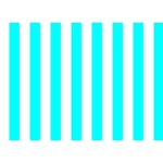 Vertical Stripes - White and Aqua Cyan Birthday Cake 3D Greeting Card (7x5)