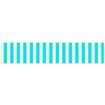Vertical Stripes - White and Bright Turquoise Flano Scarf (Small)