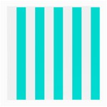 Vertical Stripes - White and Bright Turquoise Medium Glasses Cloth