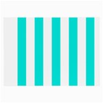 Vertical Stripes - White and Bright Turquoise Large Glasses Cloth