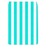 Vertical Stripes - White and Bright Turquoise Removable Flap Cover (S)