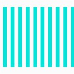 Vertical Stripes - White and Bright Turquoise Collage 8  x 10 