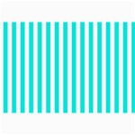 Vertical Stripes - White and Bright Turquoise Collage 12  x 18 