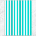 Vertical Stripes - White and Bright Turquoise Canvas 12  x 16 