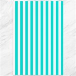 Vertical Stripes - White and Bright Turquoise Canvas 12  x 18 