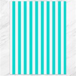 Vertical Stripes - White and Bright Turquoise Canvas 18  x 24 