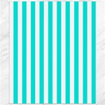 Vertical Stripes - White and Bright Turquoise Canvas 20  x 24 
