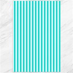 Vertical Stripes - White and Bright Turquoise Canvas 24  x 36 