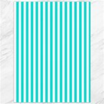 Vertical Stripes - White and Bright Turquoise Canvas 36  x 48 