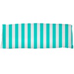 Vertical Stripes - White and Bright Turquoise Body Pillow Case Dakimakura (Two Sides)