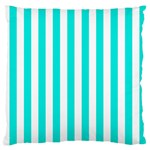 Vertical Stripes - White and Bright Turquoise Standard Flano Cushion Case (Two Sides)