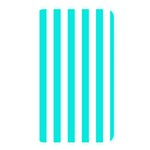 Vertical Stripes - White and Bright Turquoise Memory Card Reader (Rectangular)