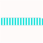 Vertical Stripes - White and Bright Turquoise Small Bar Mat