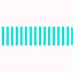 Vertical Stripes - White and Bright Turquoise Medium Bar Mat