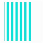 Vertical Stripes - White and Bright Turquoise Large Garden Flag (Two Sides)