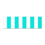 Vertical Stripes - White and Bright Turquoise Sticker Bumper (100 pack)