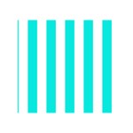 Vertical Stripes - White and Bright Turquoise Greeting Card 5  x 7 