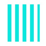 Vertical Stripes - White and Bright Turquoise Greeting Card 4.5  x 6 