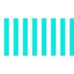 Vertical Stripes - White and Bright Turquoise YOU ARE INVITED 3D Greeting Card (8x4)