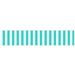 Vertical Stripes - White and Turquoise Flano Scarf (Small)
