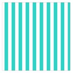 Vertical Stripes - White and Turquoise Large Satin Scarf (Square)