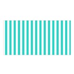 Vertical Stripes - White and Turquoise Satin Shawl