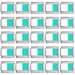 Vertical Stripes - White and Turquoise 9mm Italian Charm (25 pack)