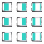 Vertical Stripes - White and Turquoise Mega Link Italian Charm (9 pack)