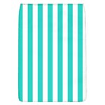 Vertical Stripes - White and Turquoise Removable Flap Cover (L)