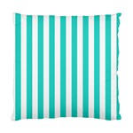 Vertical Stripes - White and Turquoise Standard Cushion Case (Two Sides)