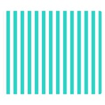 Vertical Stripes - White and Turquoise Double Sided Flano Blanket (Small)