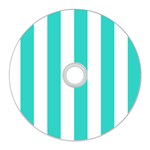 Vertical Stripes - White and Turquoise CD Wall Clock