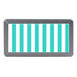 Vertical Stripes - White and Turquoise Memory Card Reader (Mini)