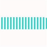 Vertical Stripes - White and Turquoise Medium Bar Mat