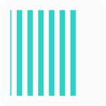 Vertical Stripes - White and Turquoise Small Garden Flag (Two Sides)
