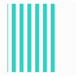 Vertical Stripes - White and Turquoise Large Garden Flag (Two Sides)