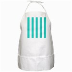 Vertical Stripes - White and Turquoise BBQ Apron