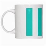 Vertical Stripes - White and Turquoise White Mug