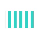 Vertical Stripes - White and Turquoise Sticker (Rectangular)