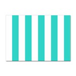 Vertical Stripes - White and Turquoise Sticker A4 (10 pack)