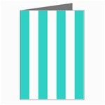 Vertical Stripes - White and Turquoise Greeting Card