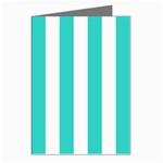 Vertical Stripes - White and Turquoise Greeting Cards (Pkg of 8)