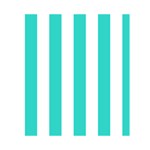 Vertical Stripes - White and Turquoise Greeting Card 4.5  x 6 