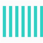Vertical Stripes - White and Turquoise 5  x 7  Photo Cards