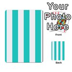 Vertical Stripes - White and Turquoise Multi-purpose Cards (Rectangle)