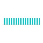 Vertical Stripes - White and Cyan Flano Scarf (Mini)